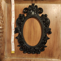 Emlems Large Baroque Oval Frame Casting Black Resin