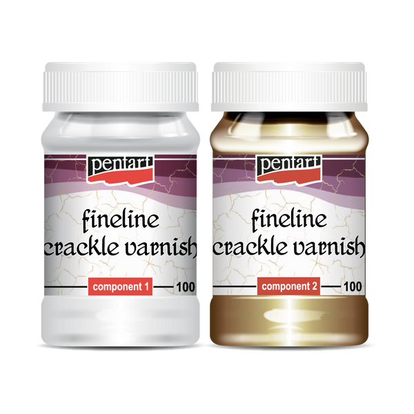 Fineline crackle varnish, 2 components, 100 ml set