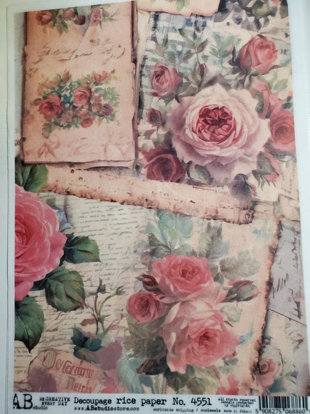 AB Studio Sepia Scripted Roses 4551