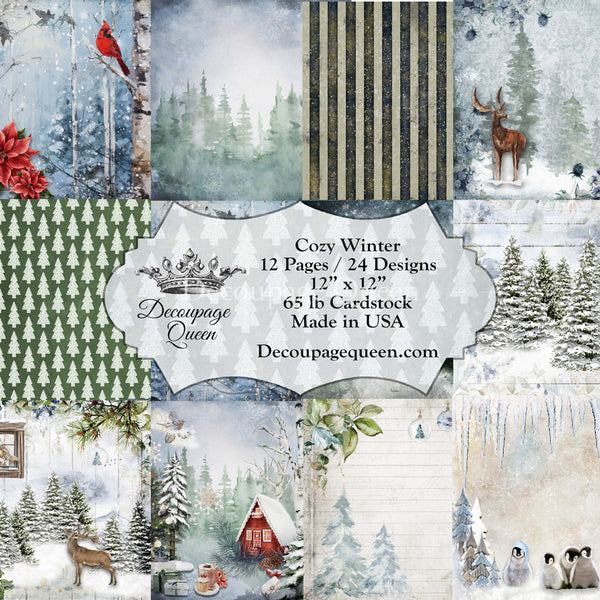 Decoupage Queen Cozy Winter Scrapbook Set 12x12