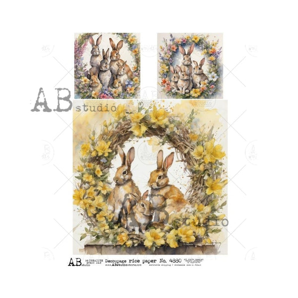 Wreath Framed Easter Bunnies 4880