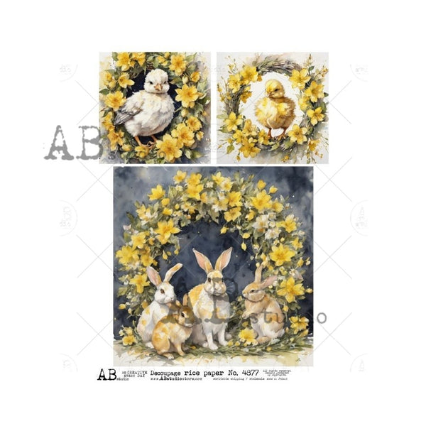 Wreath Framed Easter Chicks 4877