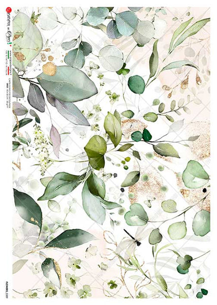 Paper Designs Rice Paper Fresh Leaves Flower 0387