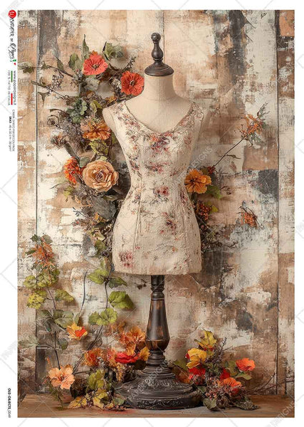 Paper Designs Vintage Dress Form Autumn Neutrals Old Objects 0049