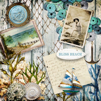 DQSB 0011 Seaside Greetings Scrapbook- Mini - 6" x 6"