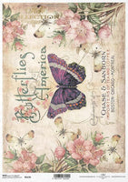 ITD Rice Paper Floral Butterfly A4