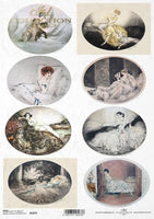 ITD Collection Louis Icart Oval Minis III A4 Rice Paper R1875