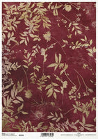 ITD Collection Burgundy with Gold Leaves R2104