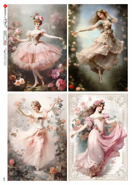 Paper Designs Ballerina Four Pack 1 Set Rice Paper PD Set 2