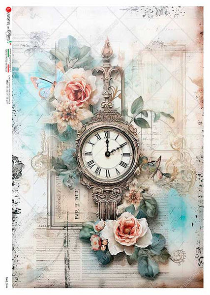 Paper Designs  Time 0044 Baroque Clock Collage Rice Paper