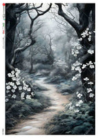 Paper Designs Dimly Lit Wooded Path Views 0203