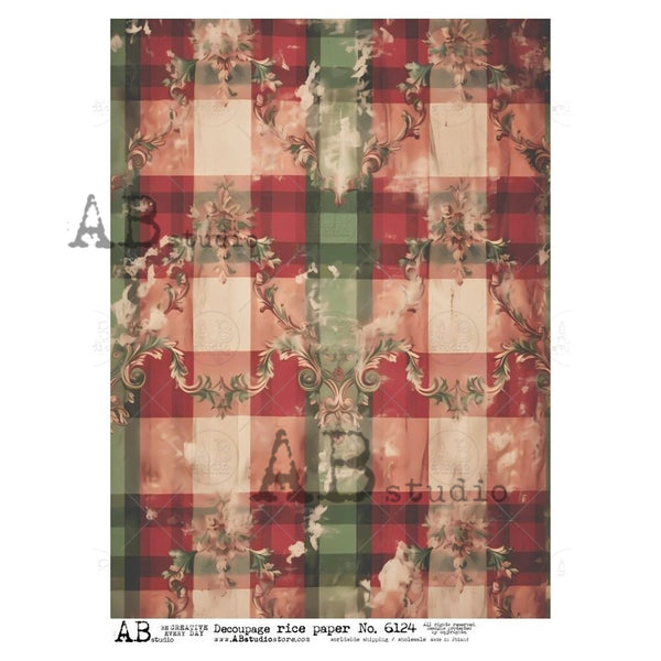 AB Studios Red and Green Large Plaid Background 6124