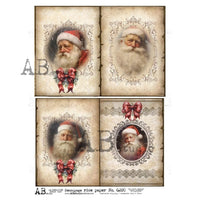 AB Studios Four Santas on Antique Paper 6220