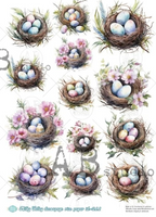 AB Studio Egg Nests Decoupage rice paper A4 ID-211