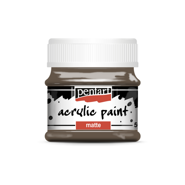 Pentart- Matte Acrylic Paint Earthy Brown 50ml