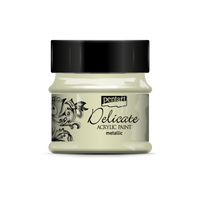 Delicate metallic acrylic paint 50 ml white gold