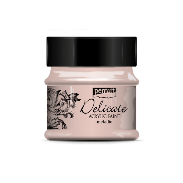 Delicate metallic acrylic paint 50 ml rose gold