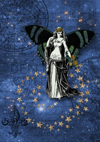 Decoupage Queen - Blue Cosmic Fairy