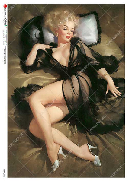 Paper Designs Rice Paper Lounging in Black Pinup 0040