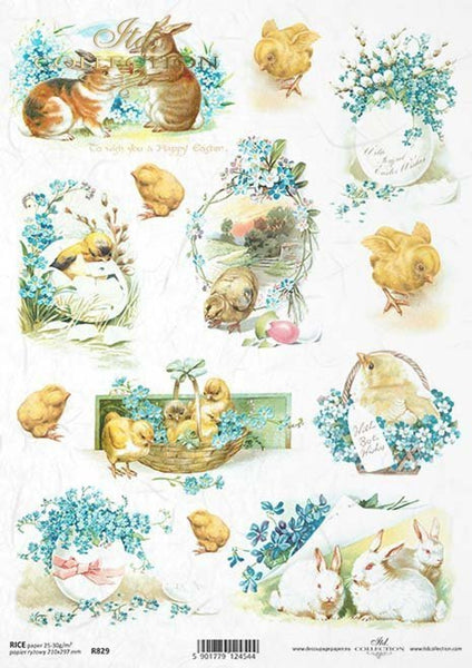 ITD Collection Easter Chicks and Forget Me Nots R0829