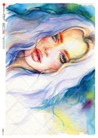 Paper Designs Rice Paper Watercolor Silver Hair Portrait Scenes 0134