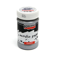 Pentart- Metallic Acrylic Paint Silver 100ml