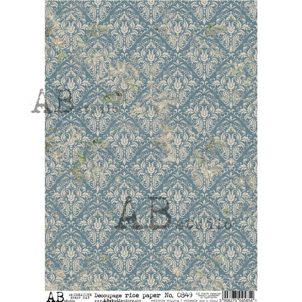 Duck Egg Blue Damask 0849-AB Studio